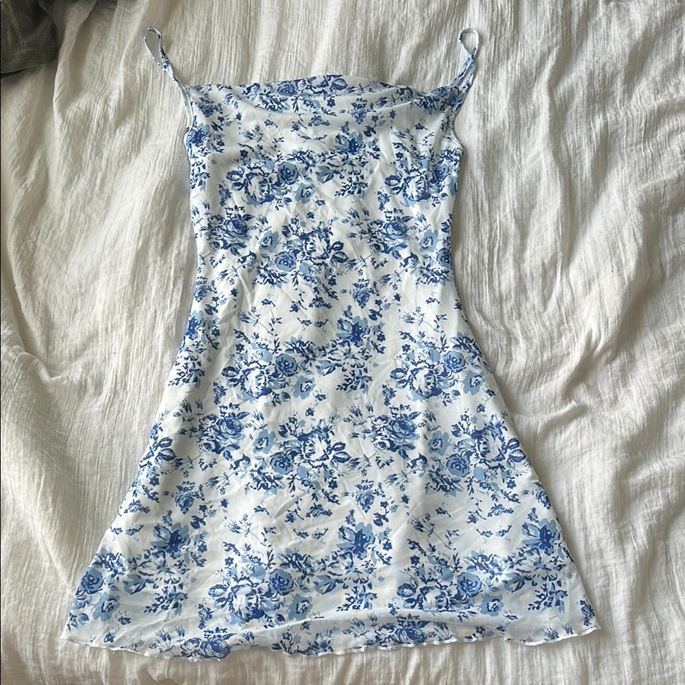 SHEIN Blue Floral Mini Dress